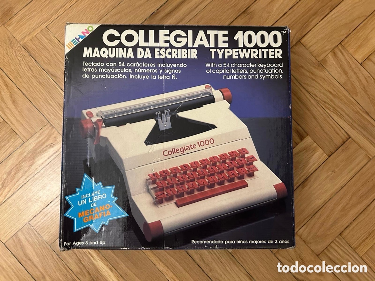Juguetes antiguos y Juegos de colecci&oacute;n: M&aacute;quina de escribir infantil Collegiate 1000 EAHNO &ndash; juguete vintage a&ntilde;os 80 con caja