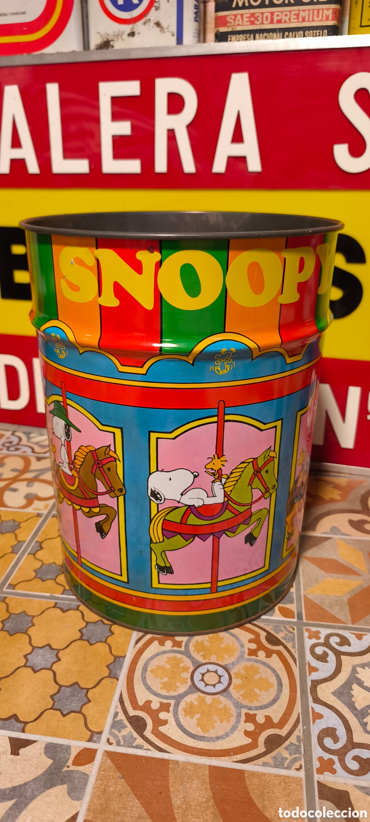 Juguetes antiguos y Juegos de colecci&oacute;n: Papelera vintage Snoopy