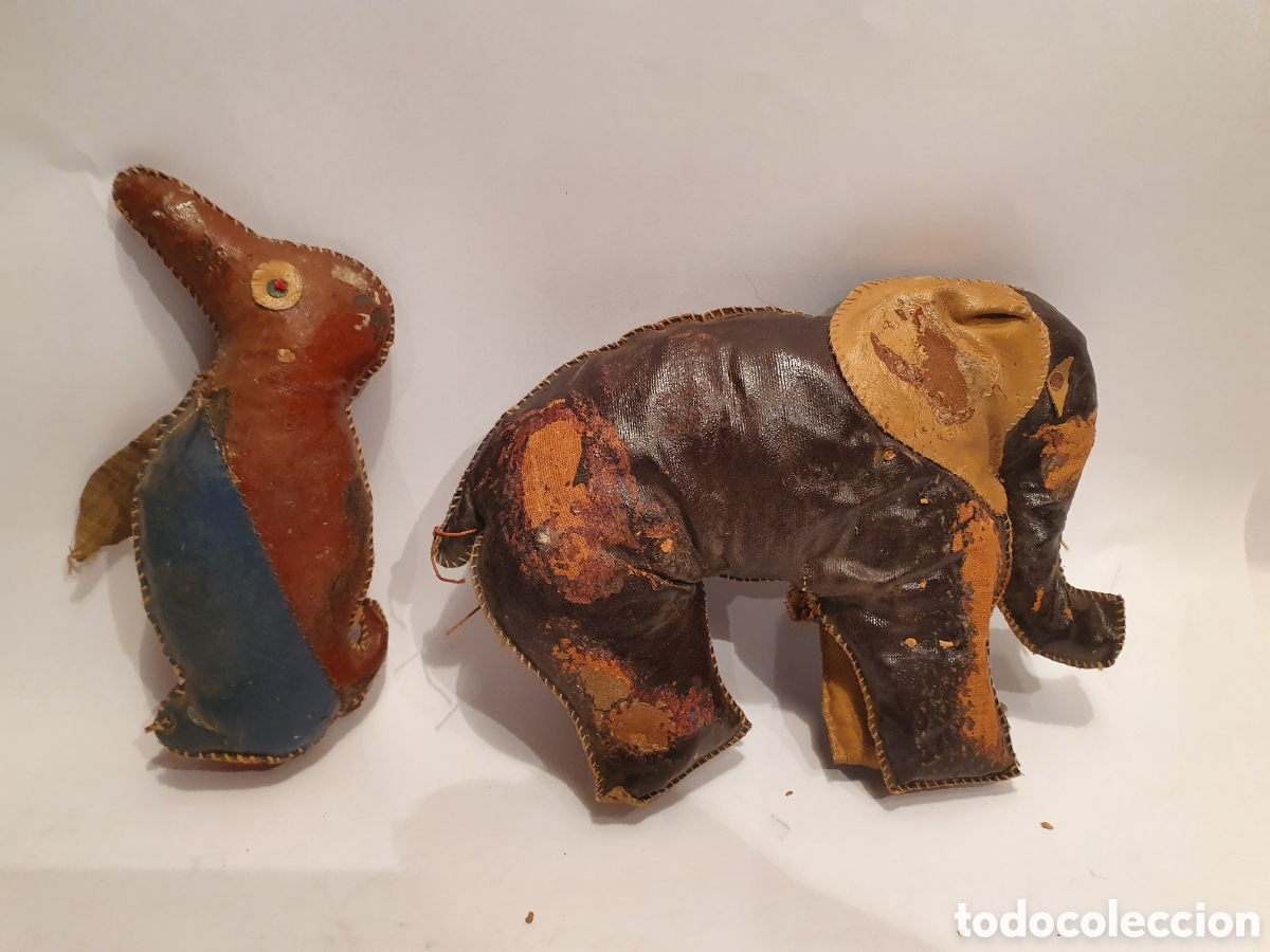 Juguetes antiguos y Juegos de colecci&oacute;n: 2 FIGURAS DE CUERO. COSIDO A MANO. JUGUETE A&Ntilde;OS 30.