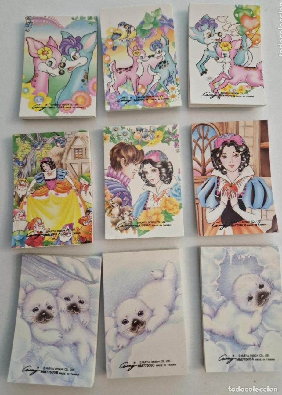 Juguetes antiguos y Juegos de colecci&oacute;n: 9 mini retro libreta completa hojita hoja cambiar Carny Walt Disney Bambi Blancanieves hoja carta