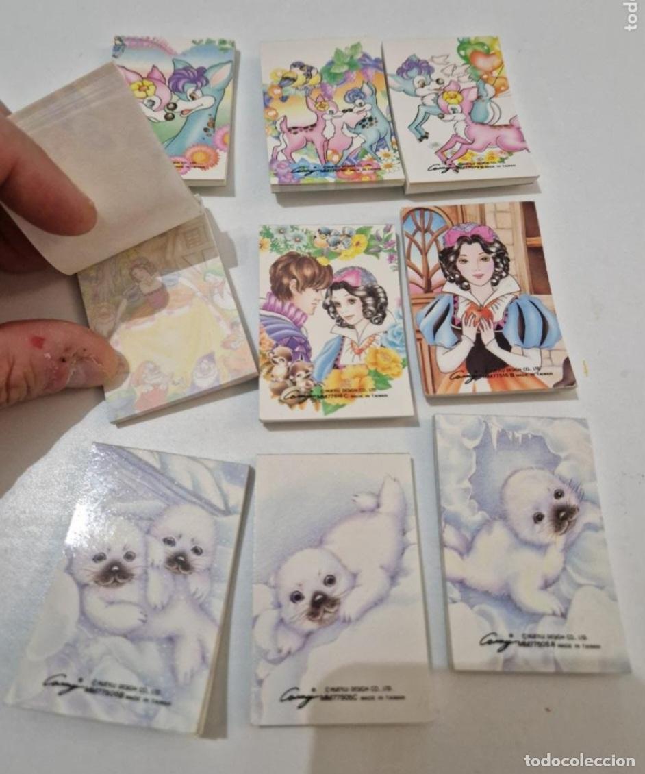 Juguetes antiguos y Juegos de colecci&oacute;n: 9 mini retro libreta completa hojita hoja cambiar Carny Walt Disney Bambi Blancanieves hoja carta