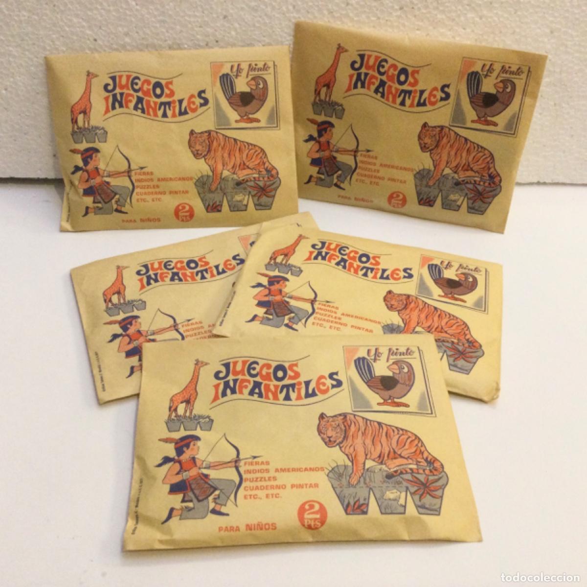 Juguetes antiguos y Juegos de colecci&oacute;n: Sobres sorpresa. Juegos infantiles. Lote de 5. A&ntilde;os 70. NUEVOS