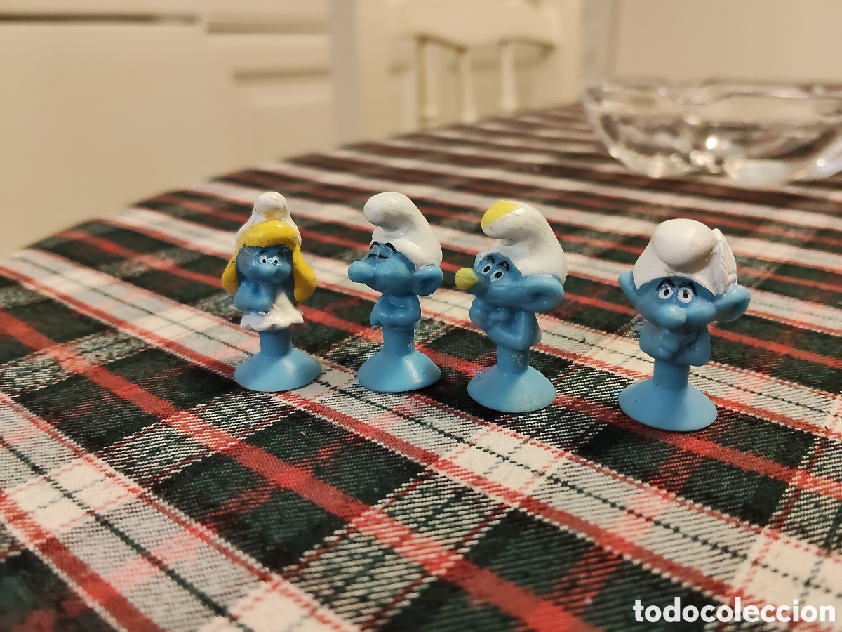 Juguetes antiguos y Juegos de colecci&oacute;n: Antiguos pitufos ventosa