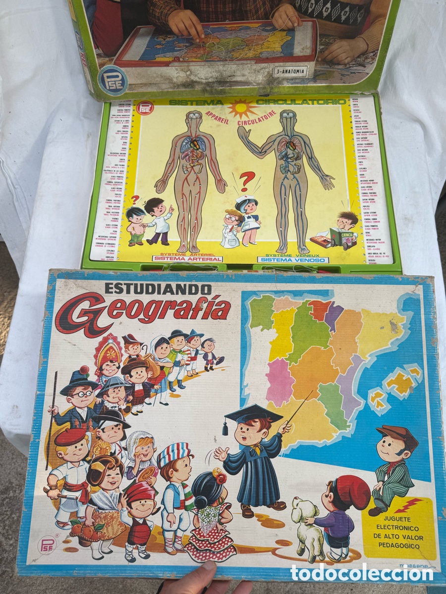 Juguetes antiguos y Juegos de colecci&oacute;n: Lote juguetes antiguos,Estudiando Geografia y Enciclopedia Electrica!