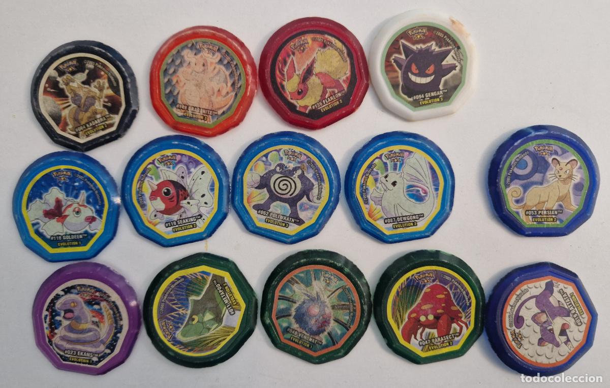 Juguetes antiguos y Juegos de colecci&oacute;n: lote 14 tazo Pokemon Nox coleccion matutano 2005 juego Nintendo 2005