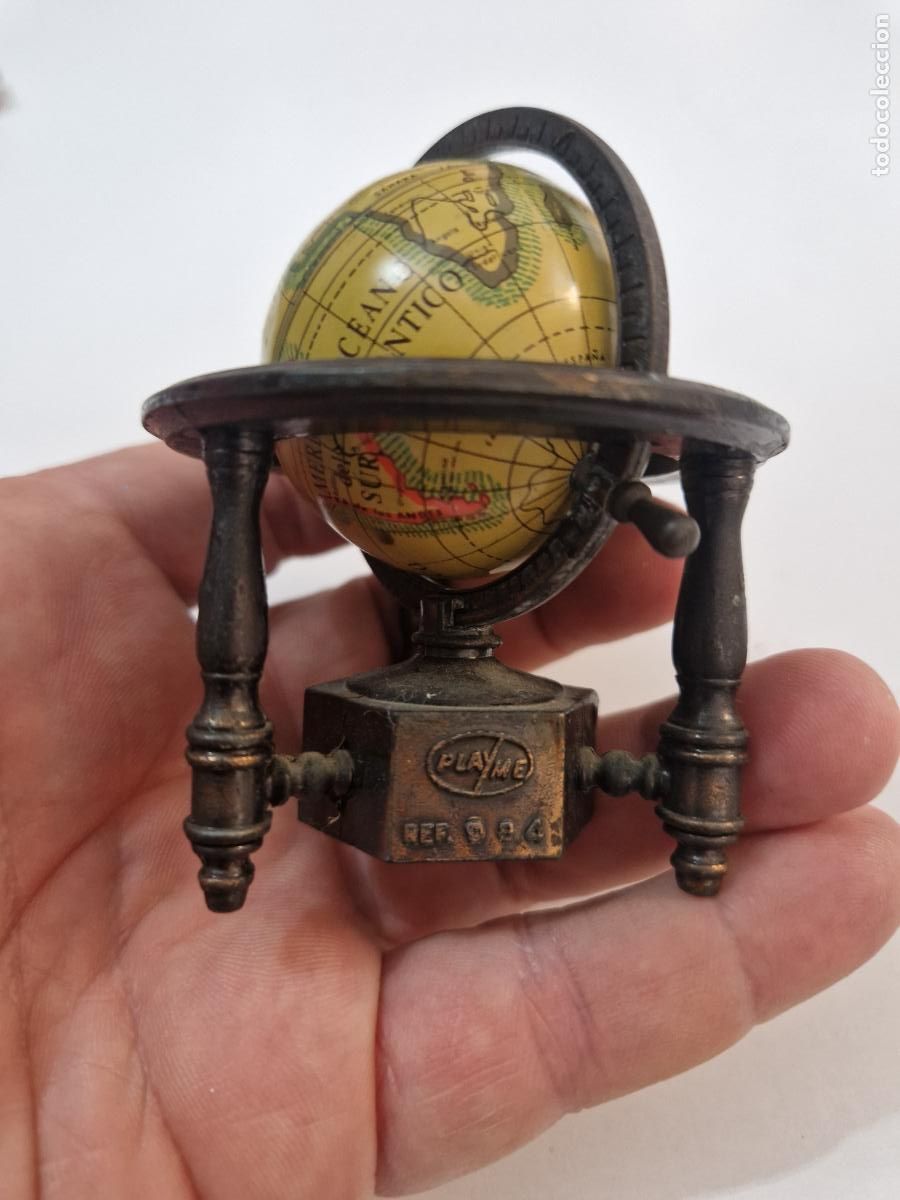 Juguetes antiguos y Juegos de colecci&oacute;n: antiguo Afilapuntas Sacapuntas Bola del mundo Metal Playme A&ntilde;os 70 mapamundi mapa mundi