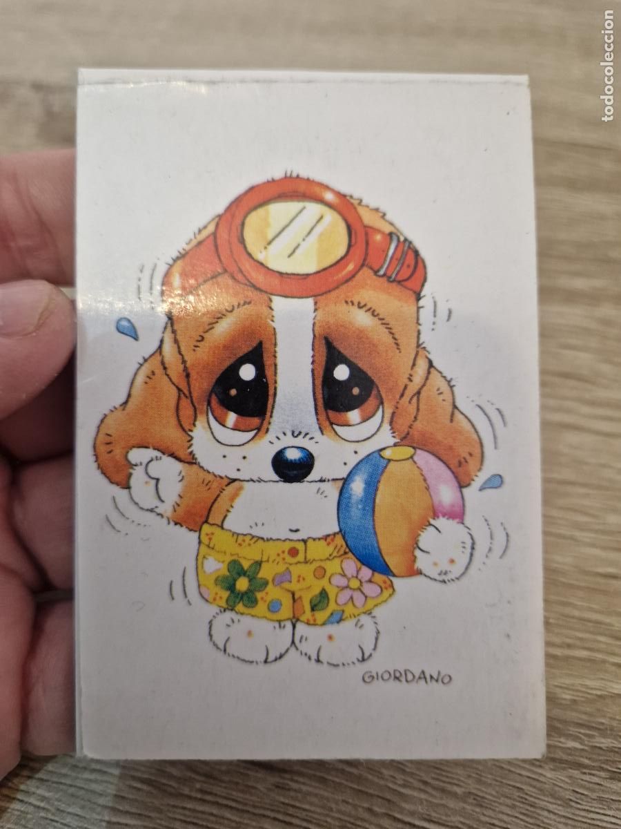 Juguetes antiguos y Juegos de colecci&oacute;n: Libreta mini perrito puppy Sad & Sam 13 Hojas de cambiar cartas hojita Giordano 1991 n&ordm; 9 block