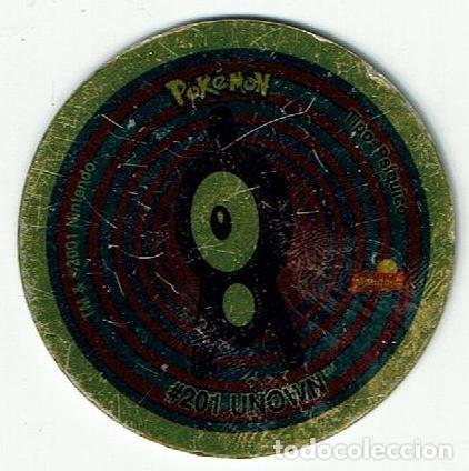 Juguetes antiguos y Juegos de colecci&oacute;n: COLECCI&Oacute;N TAZOS MATUTANO NINTENDO POK&Eacute;MON GIGANTAZO 4 ORO PLASTIFICADO TAZO CAPS POGS #201 UNOWN