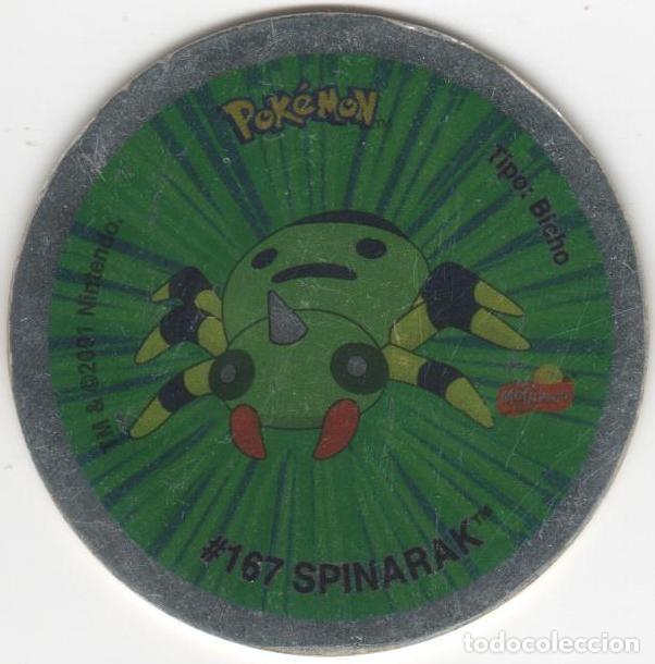 Juguetes antiguos y Juegos de colecci&oacute;n: COLECCI&Oacute;N TAZOS MATUTANO POK&Eacute;MON GIGANTAZO 4 PLATA PLASTIFICADA TAZO #167 SPINARAK #168 ARIADOS