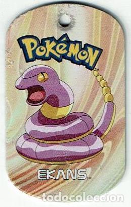 Juguetes antiguos y Juegos de colecci&oacute;n: COLECCI&Oacute;N TAZOS E-MAX NINTENDO POK&Eacute;MON METAL TAGS TIPO TAZO CAPS POGS COLGANTE 023 23 EKANS 2006