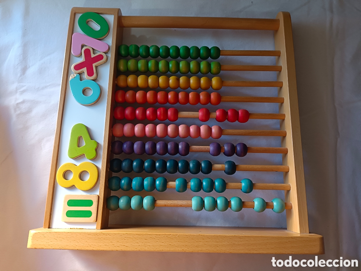 Juguetes antiguos y Juegos de colecci&oacute;n: Abaco de madera con numeros de iman.