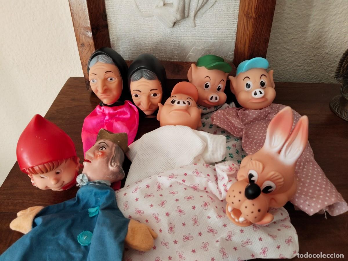 Jouets Anciens et Jeux de collection: Lote de 8 marionetas. Caperucita, 3 cerditos, lobo...