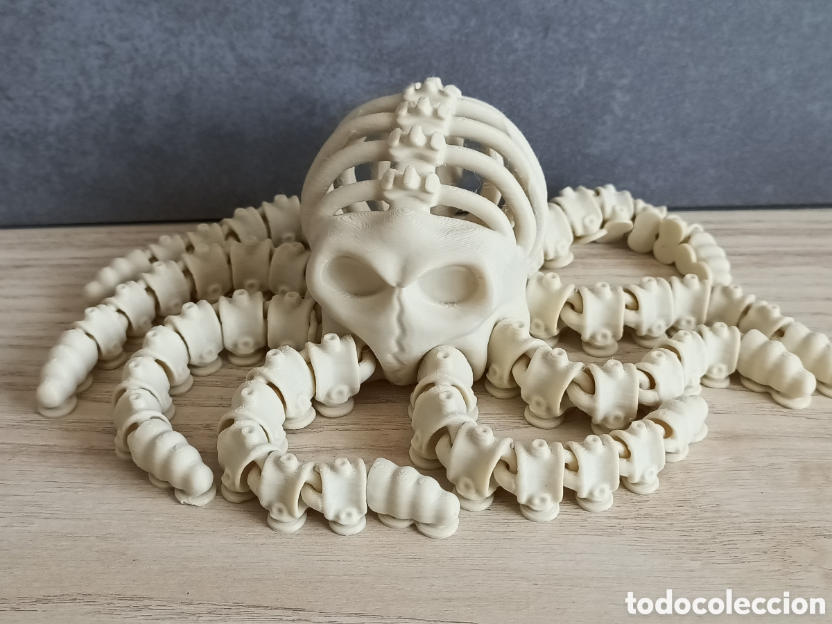 Juguetes antiguos y Juegos de colecci&oacute;n: Figura gran pulpo esqueleto impresi&oacute;n 3D