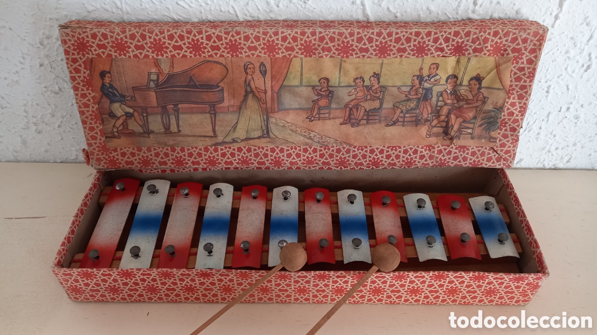 Juguetes antiguos y Juegos de colecci&oacute;n: Muy antiguo XILOFON en caja original. A&ntilde;os 30-40s