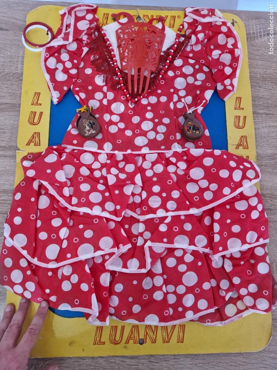 Juguetes antiguos y Juegos de colecci&oacute;n: antiguo Disfraz traje gitana flamenca lunares vintage Ni&ntilde;a Marca Luanvi juguete kiosko juego a&ntilde;os 70
