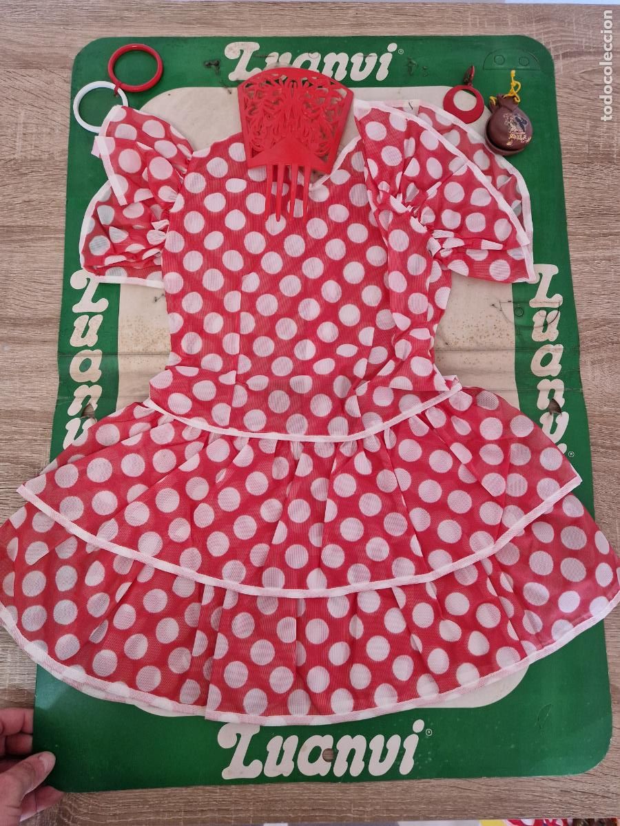 Juguetes antiguos y Juegos de colecci&oacute;n: antiguo Disfraz traje gitana flamenca lunares vintage Ni&ntilde;a Marca Luanvi juguete kiosko juego a&ntilde;os 70