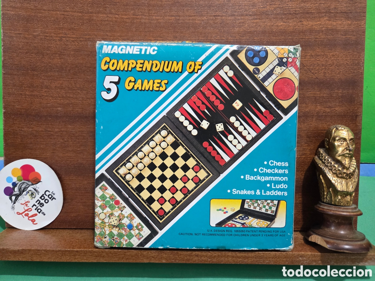 Juguetes antiguos y Juegos de colecci&oacute;n: &rdquo;&rdquo;COMPENDIUM OF 5 MAGNETIC GAMES&rdquo;&rdquo;..CHESS,CHECKERS,BACKAMMON,SNAKES & LADDERS....