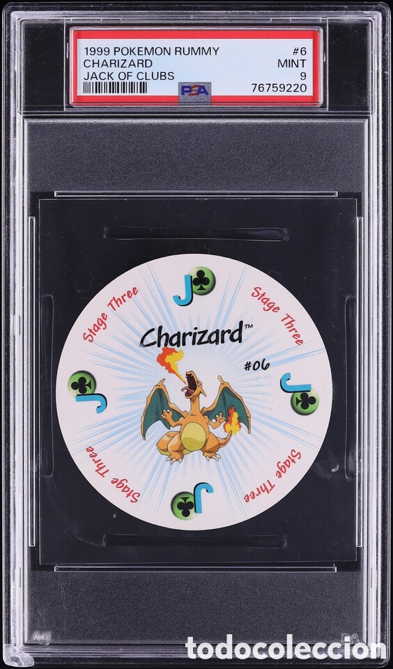 Juguetes antiguos y Juegos de colecci&oacute;n: 1999 Pokemon Rummy Charizard #6 PSA 9