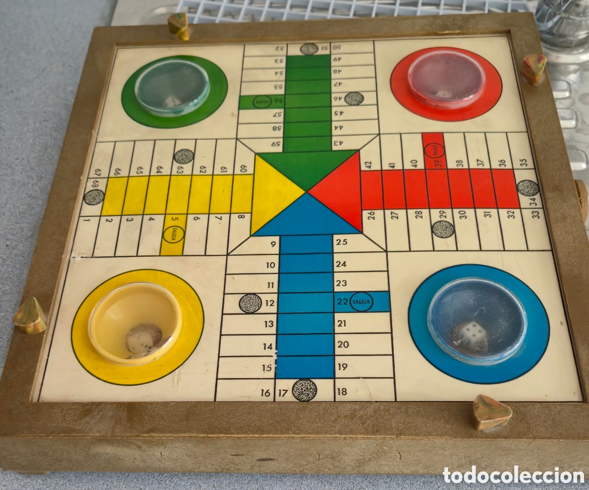Juguetes antiguos y Juegos de colecci&oacute;n: Antiguo Parch&iacute;s y oca con dados autom&aacute;ticos