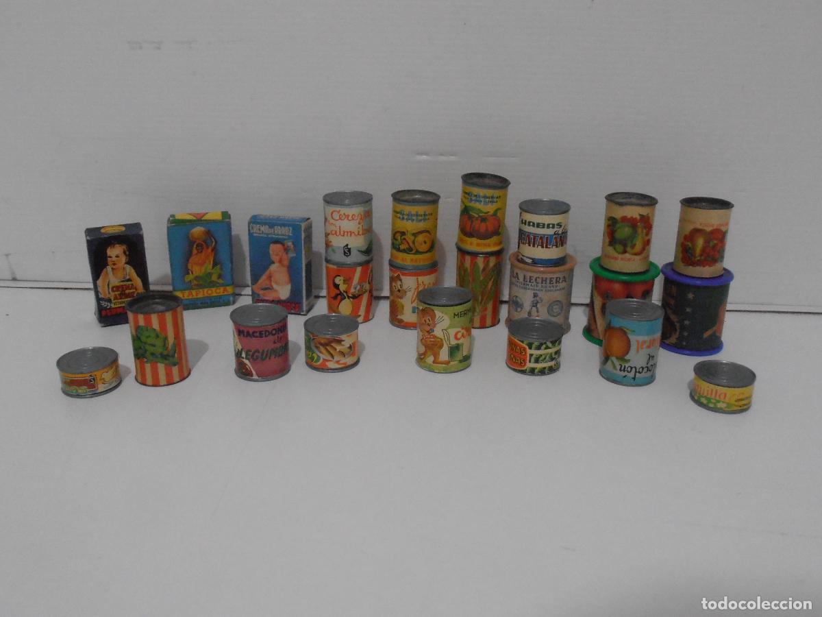 Juguetes antiguos y Juegos de colecci&oacute;n: LOTE 23 ANTIGUAS COMIDITAS Y CONSERVAS SUPERMERCADO MINIATURAS, A&Ntilde;OS 70