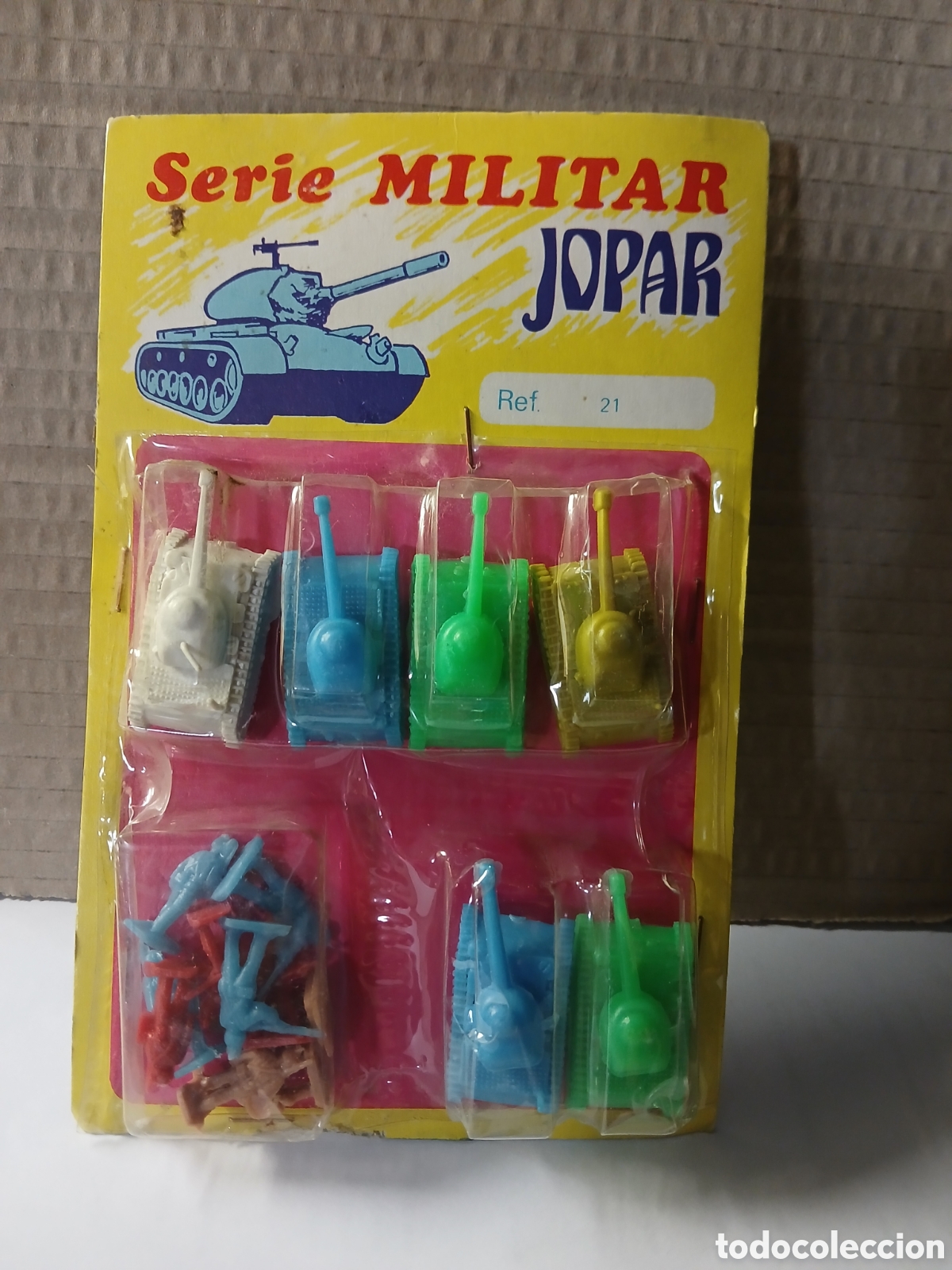 Juguetes antiguos y Juegos de colecci&oacute;n: SERIE MILITAR JOPAR, TANQUES Y SOLDADOS EN BLISTER ORIGINAL.