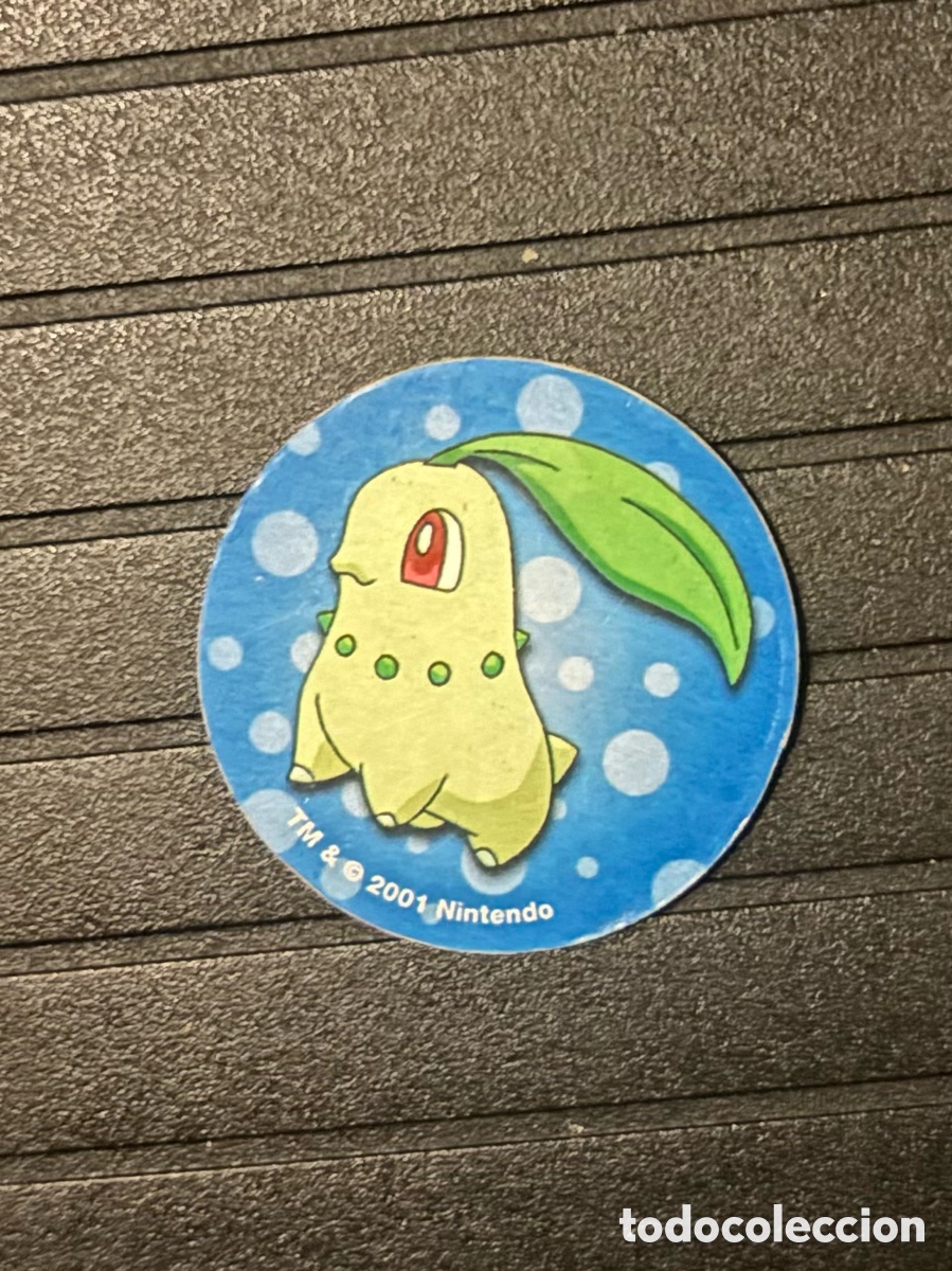 Juguetes antiguos y Juegos de colecci&oacute;n: Tazo de cart&oacute;n, Pok&eacute;mon, 2001, Nintendo chikorita