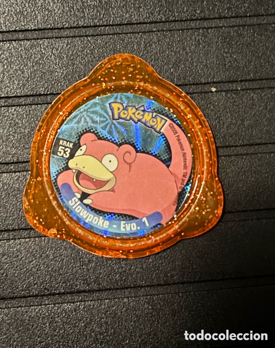 Juguetes antiguos y Juegos de colecci&oacute;n: Tazo Pokemon KRAK 2005 Slowpoke naranja 53