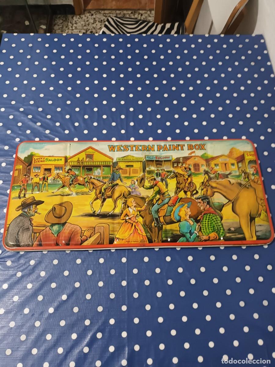 Juguetes antiguos y Juegos de colecci&oacute;n: Estuche de colores metalico Western Paint Box,made in England a&ntilde;os 70