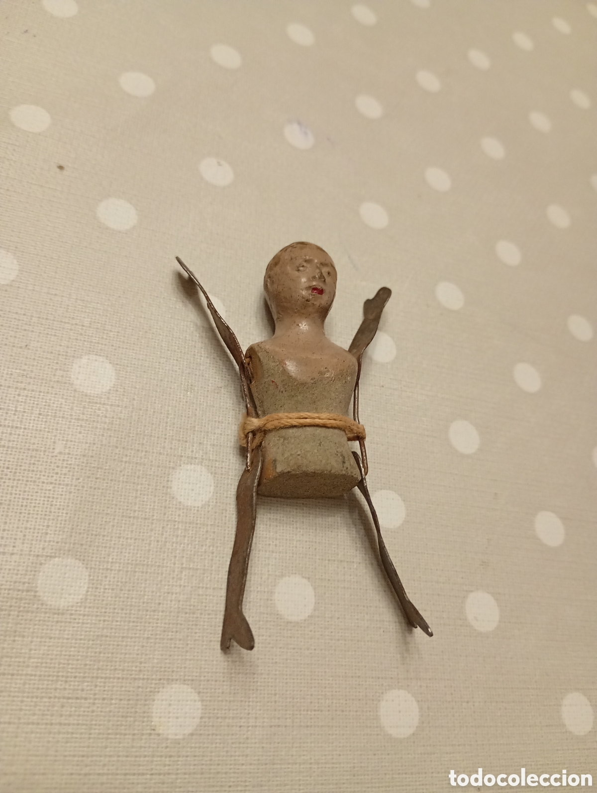 Juguetes antiguos y Juegos de colecci&oacute;n: Mu&ntilde;eco articulado. Cer&aacute;mica, terracota esmaltada y hojalata. S. XIX. Juguete. Capipota