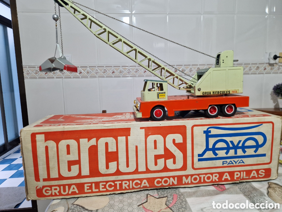 Juguetes antiguos y Juegos de colecci&oacute;n: Grua h&eacute;rcules paya hojalata