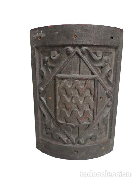 Juguetes antiguos y Juegos de colecci&oacute;n: Escudo de Girona - Molde en Talla de Madera - para Fundici&oacute;n - S.XIX