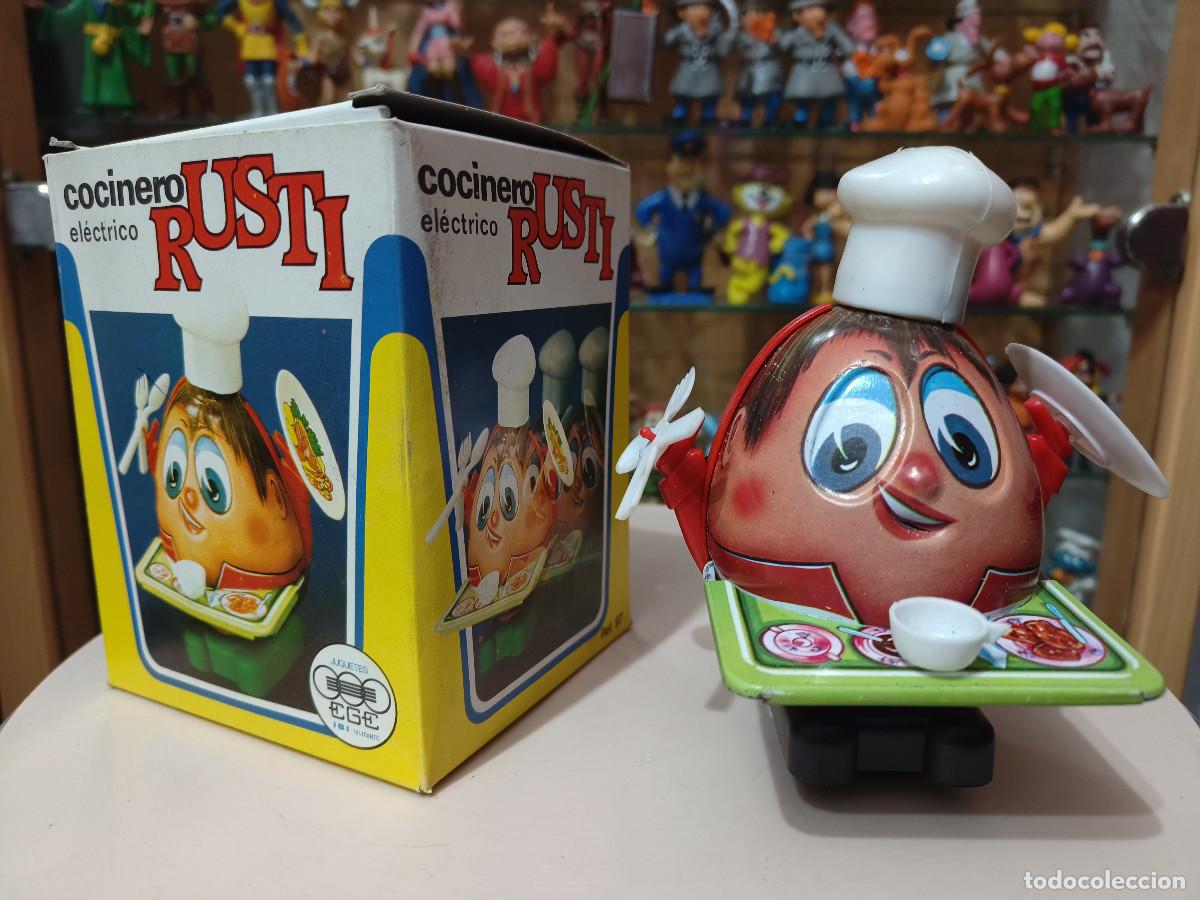 Juguetes antiguos y Juegos de colecci&oacute;n: Ocasion ! Antiguo juguete de hojalata RUSTI cocinero electrico Ege Ibi a&ntilde;os 80 nuevo sin uso en caja