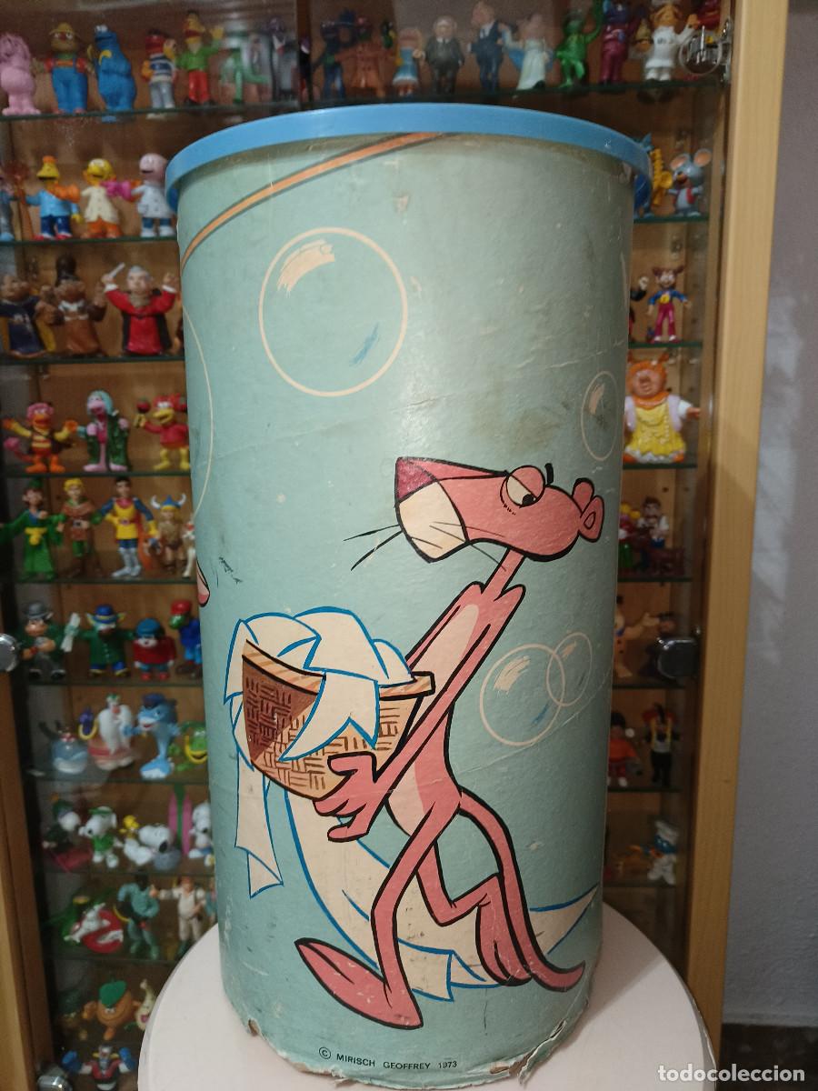 Juguetes antiguos y Juegos de colecci&oacute;n: Ocasion unica coleccionista Cubo tambor detergente a&ntilde;os 70 80 Pantera Rosa Tipo Colon Dixan juguetes