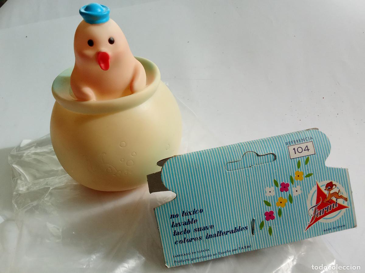 Juguetes antiguos y Juegos de colecci&oacute;n: Mu&ntilde;eco de goma con silbato Farmi a&ntilde;os 70 sin uso