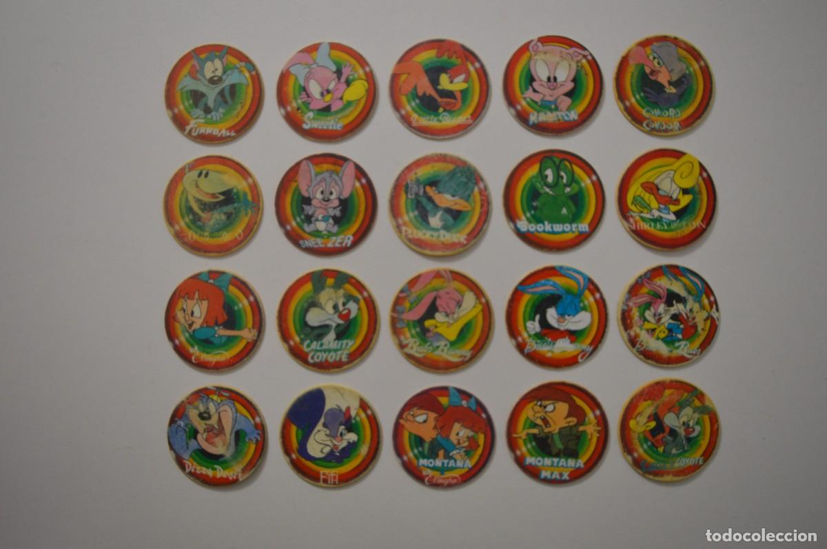 Juguetes antiguos y Juegos de colecci&oacute;n: MATUTANO COLECCI&Oacute;N SAGA COMPLETA MEGA TAZOS SERIE TAZO AMARILLO LOONEY TUNES TINY TOONS TOON 1994