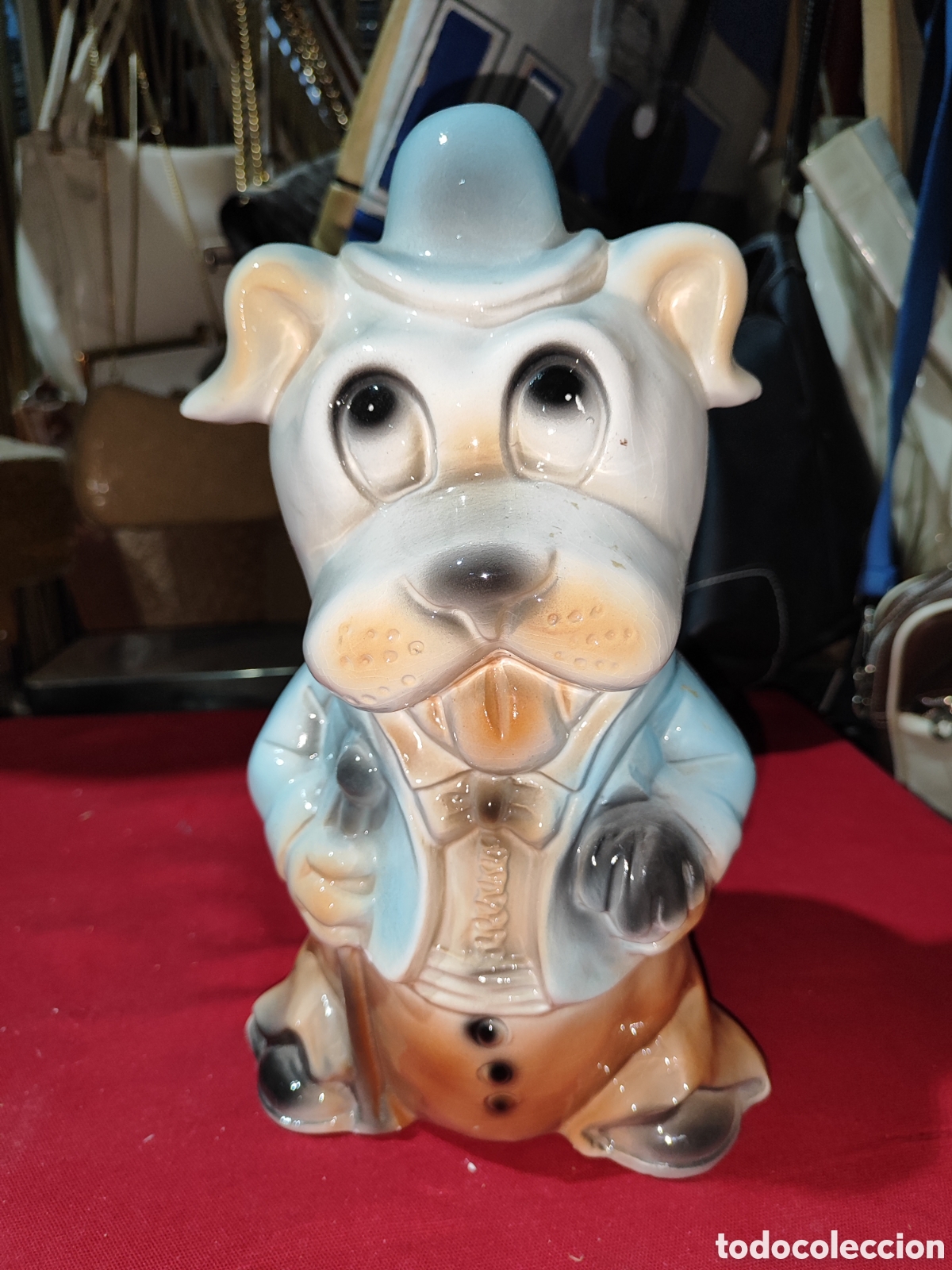 Juguetes antiguos y Juegos de colecci&oacute;n: Gran hucha de porcelana con forma de perro ingles