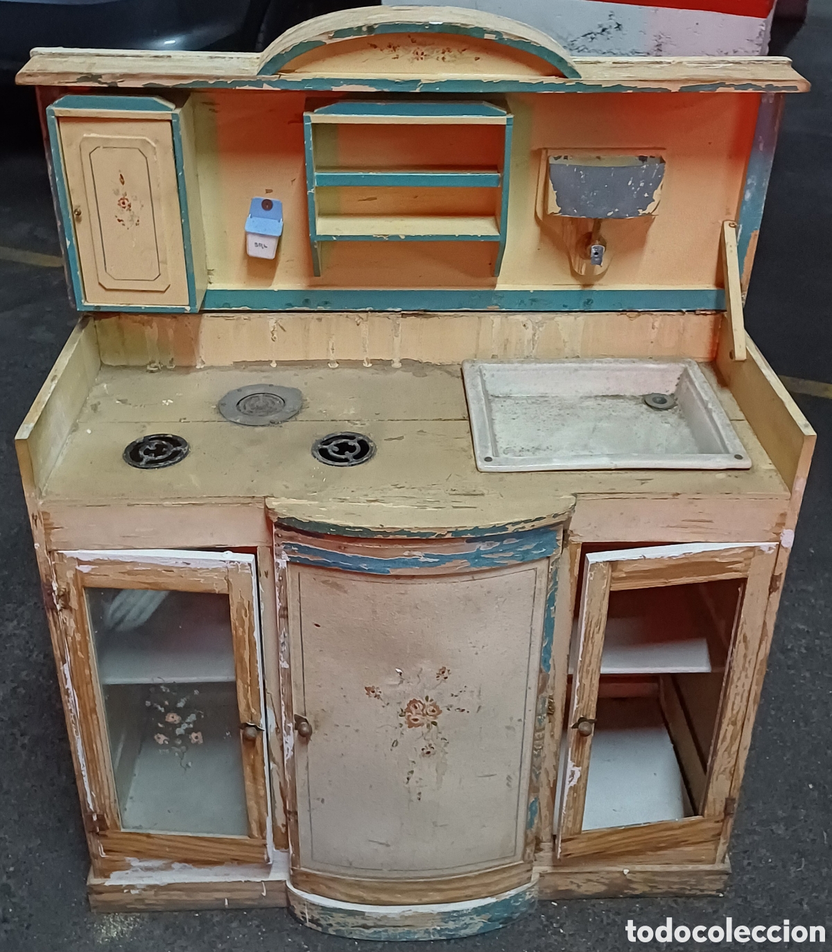 Juguetes antiguos y Juegos de colecci&oacute;n: Antigua cocina de juguete cocinita mueble antiguo cocinilla