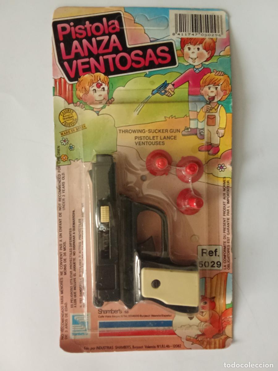 Juguetes antiguos y Juegos de colecci&oacute;n: Pistola lanza ventosas Shambers Valencia a&ntilde;os 80