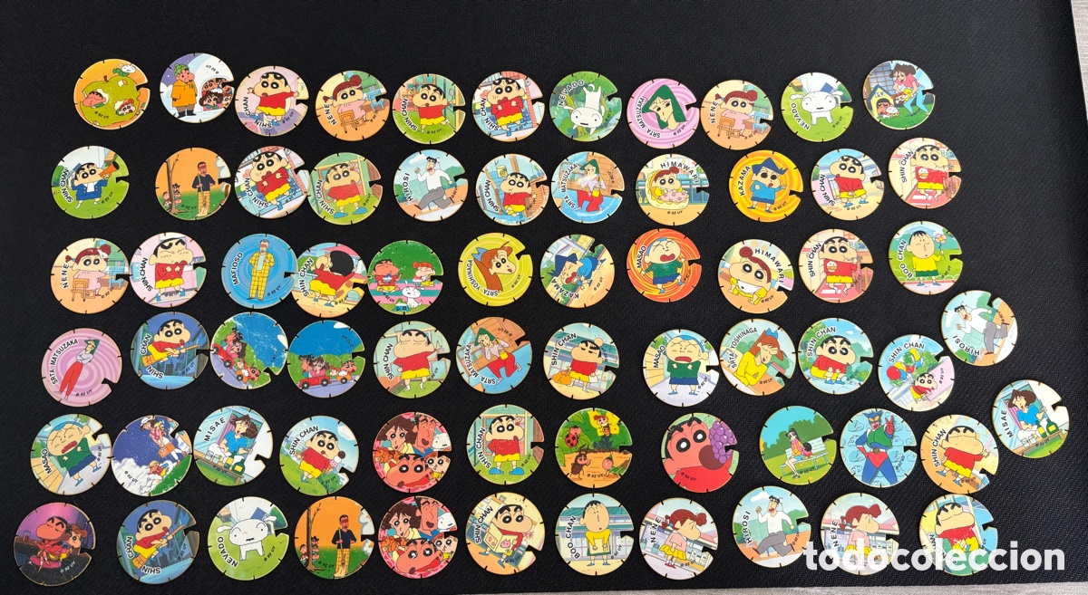Juguetes antiguos y Juegos de colecci&oacute;n: Pack 65 Tazos Colecci&oacute;n Shin Chan CAPS grefusa