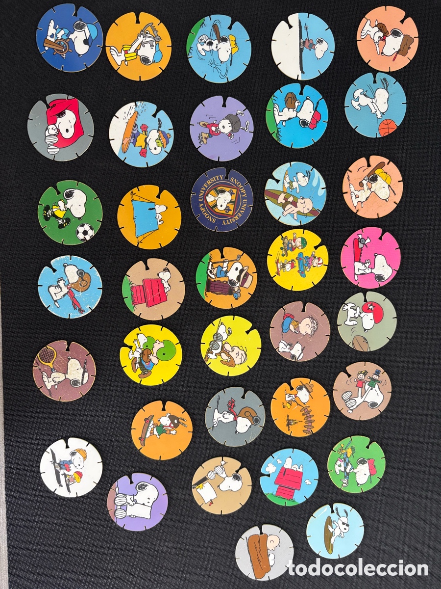 Juguetes antiguos y Juegos de colecci&oacute;n: Pack 36 tazos de Snoopy Caps Collection grefusa