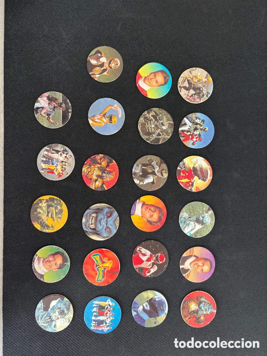 Juguetes antiguos y Juegos de colecci&oacute;n: Pack 23 Tazos Power Rangers SABAN DONUTS 1995