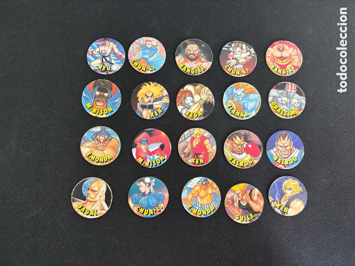 Juguetes antiguos y Juegos de colecci&oacute;n: Lote 20 tazos street fighter retro capcom chicle vidal