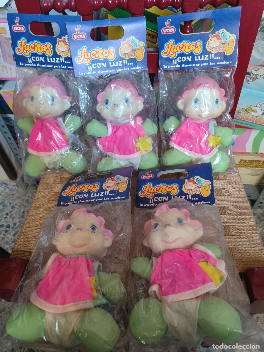 Juguetes antiguos y Juegos de colecci&oacute;n: Lote 5 mu&ntilde;eco sin abrir Lucitas de Vicma tipo Gusiluz a&ntilde;os 80 no Luciole Glowfriends