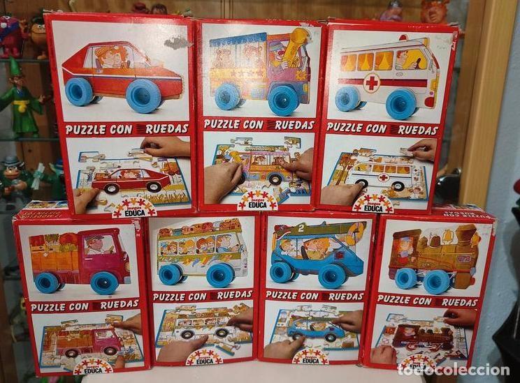 Juguetes antiguos y Juegos de colecci&oacute;n: Ocasion coleccionistas ! Lote 7 cajas nuevas sin abrir Puzzle con Ruedas Educa a&ntilde;os 80 vehiculos