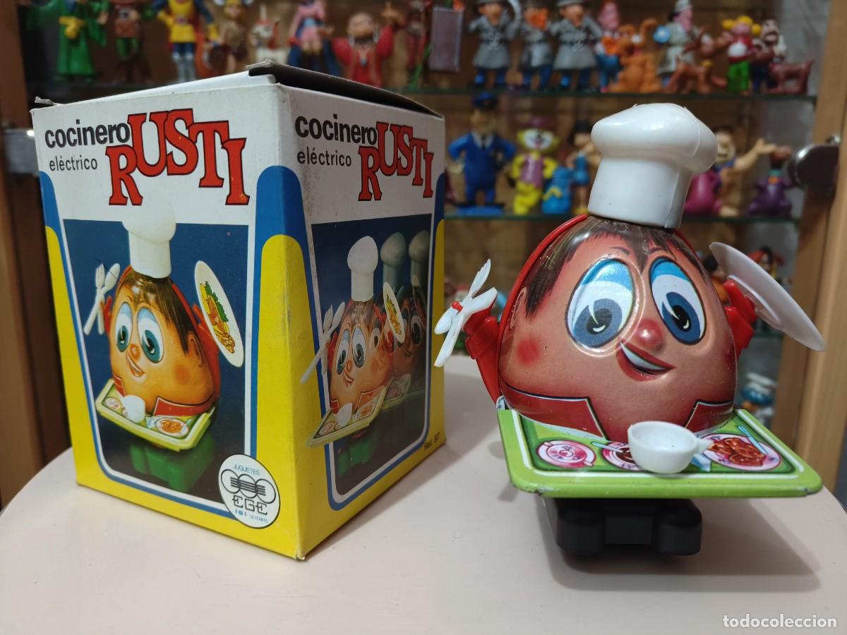 Juguetes antiguos y Juegos de colecci&oacute;n: Ocasion ! Antiguo juguete de hojalata RUSTI cocinero electrico Ege Ibi a&ntilde;os 80 nuevo sin uso en caja