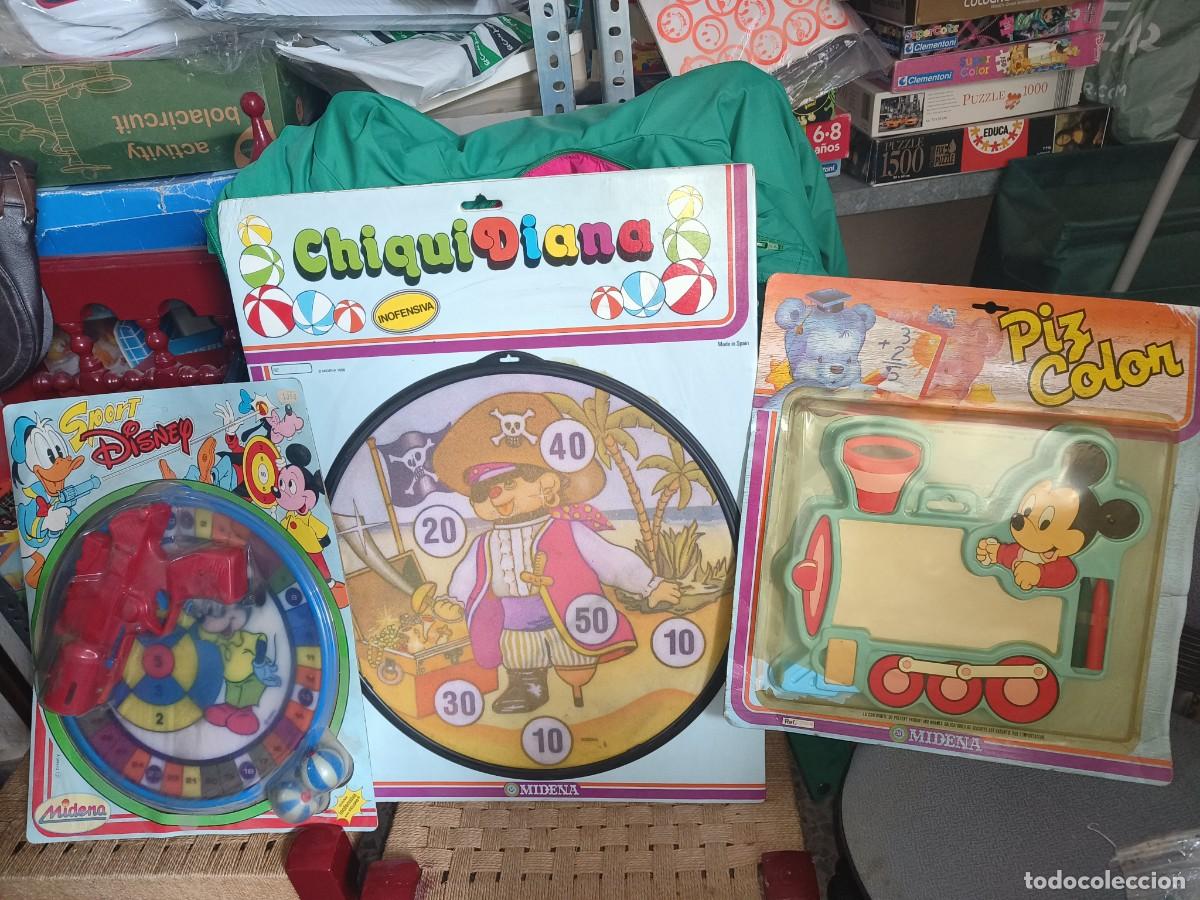 Juguetes antiguos y Juegos de colecci&oacute;n: Antiguas dianas + pizarra juguete original a&ntilde;os 70 80 Sport Disney Midena