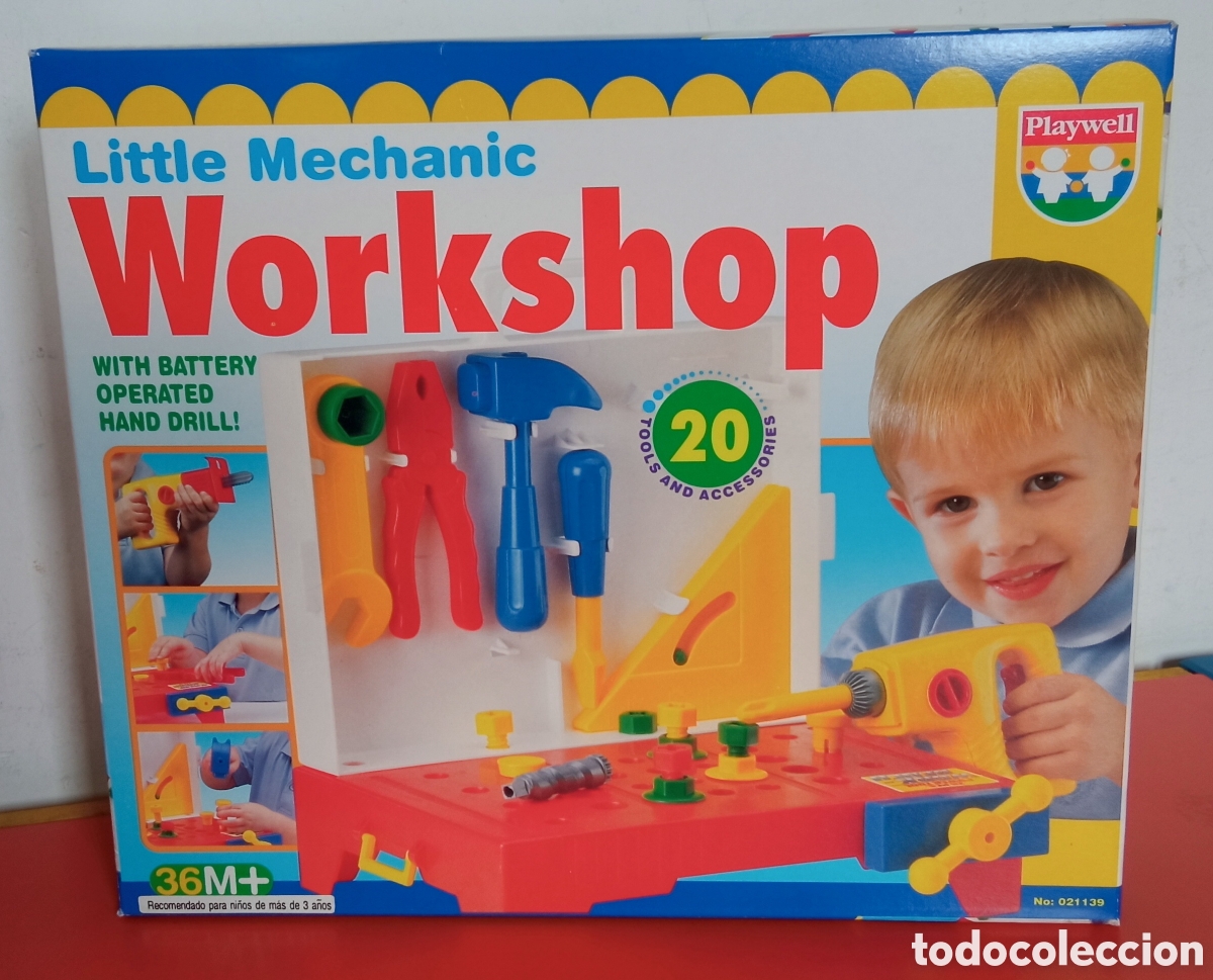 Juguetes antiguos y Juegos de colecci&oacute;n: MALET&Iacute;N TALLER MEC&Aacute;NICO CON TALADRO.PLAYWELL 90'S.CAJA SIN ABRIR.