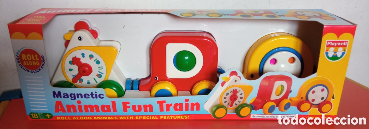 Juguetes antiguos y Juegos de colecci&oacute;n: TREN ACTIVIDADES ANIMALES CON TOPES MAGN&Eacute;TICOS..PLAYWELL 90'S.CAJA SIN ABRIR.