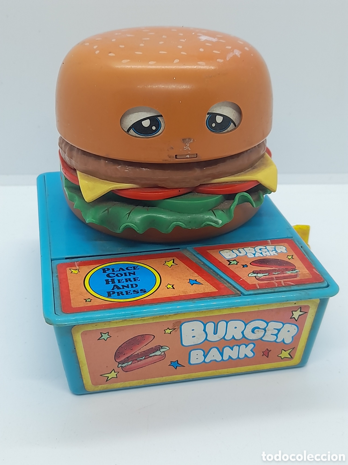 Juguetes antiguos y Juegos de colecci&oacute;n: ANTIGUA HUCHA BURGER BANKM FUNCIONANDO. A CUERDA. EVERLAST TOYS. MADE IN HONGKONG.