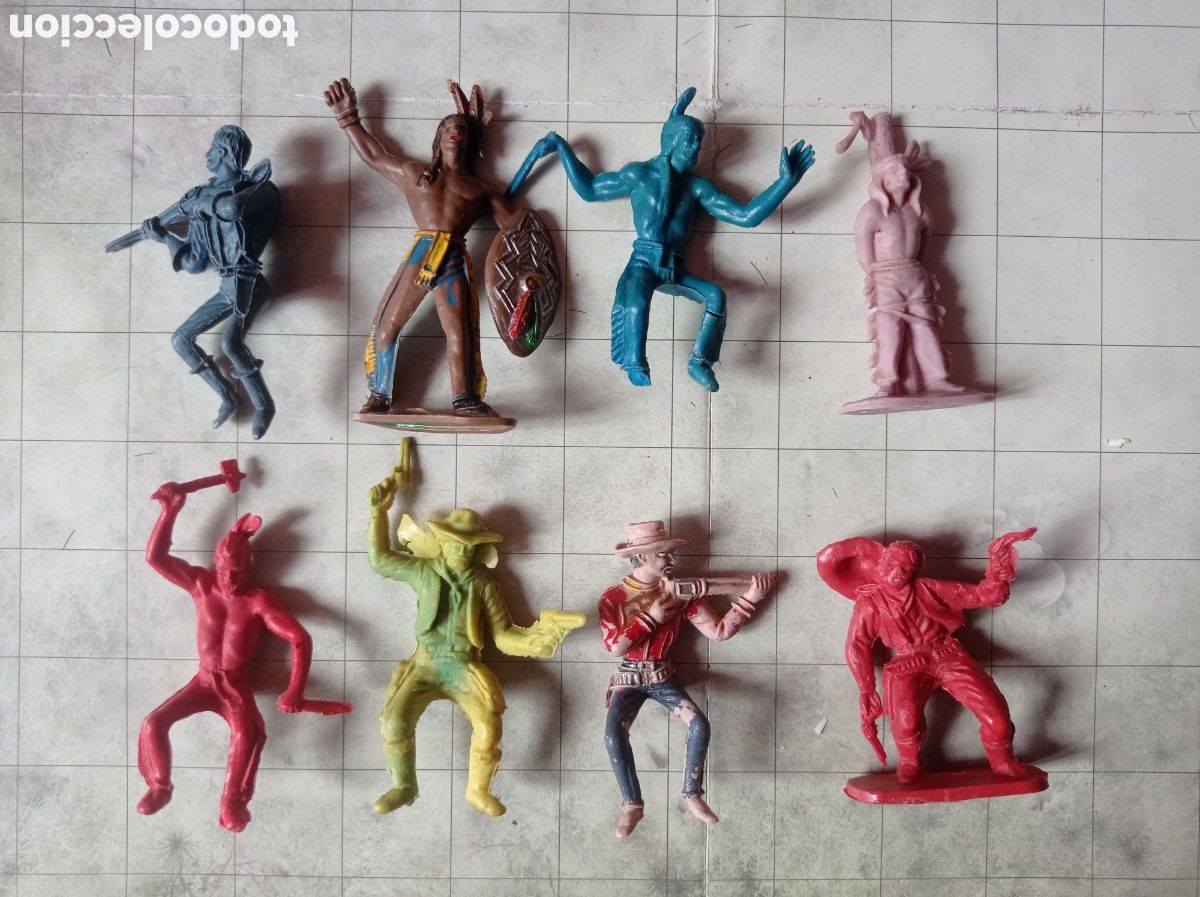 Juguetes antiguos y juegos de colecci&oacute;n: Lote de caballos indios vaqueros - Foto 3